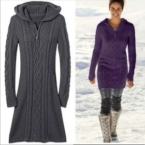 Athleta hut to hut sweater dress m gray hoodie